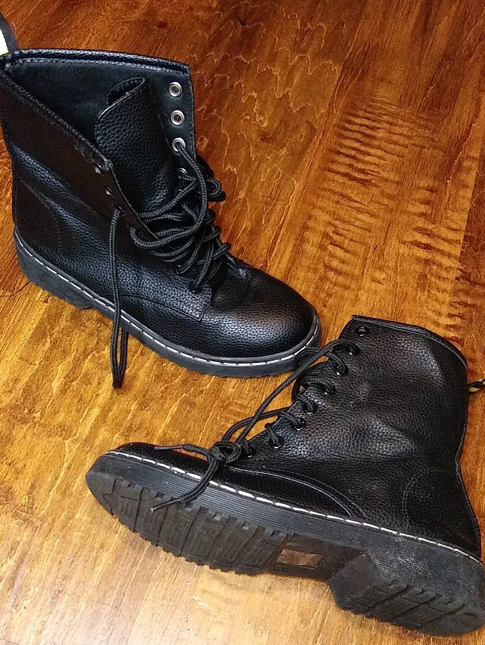 Black Lace-Up Combat Boots